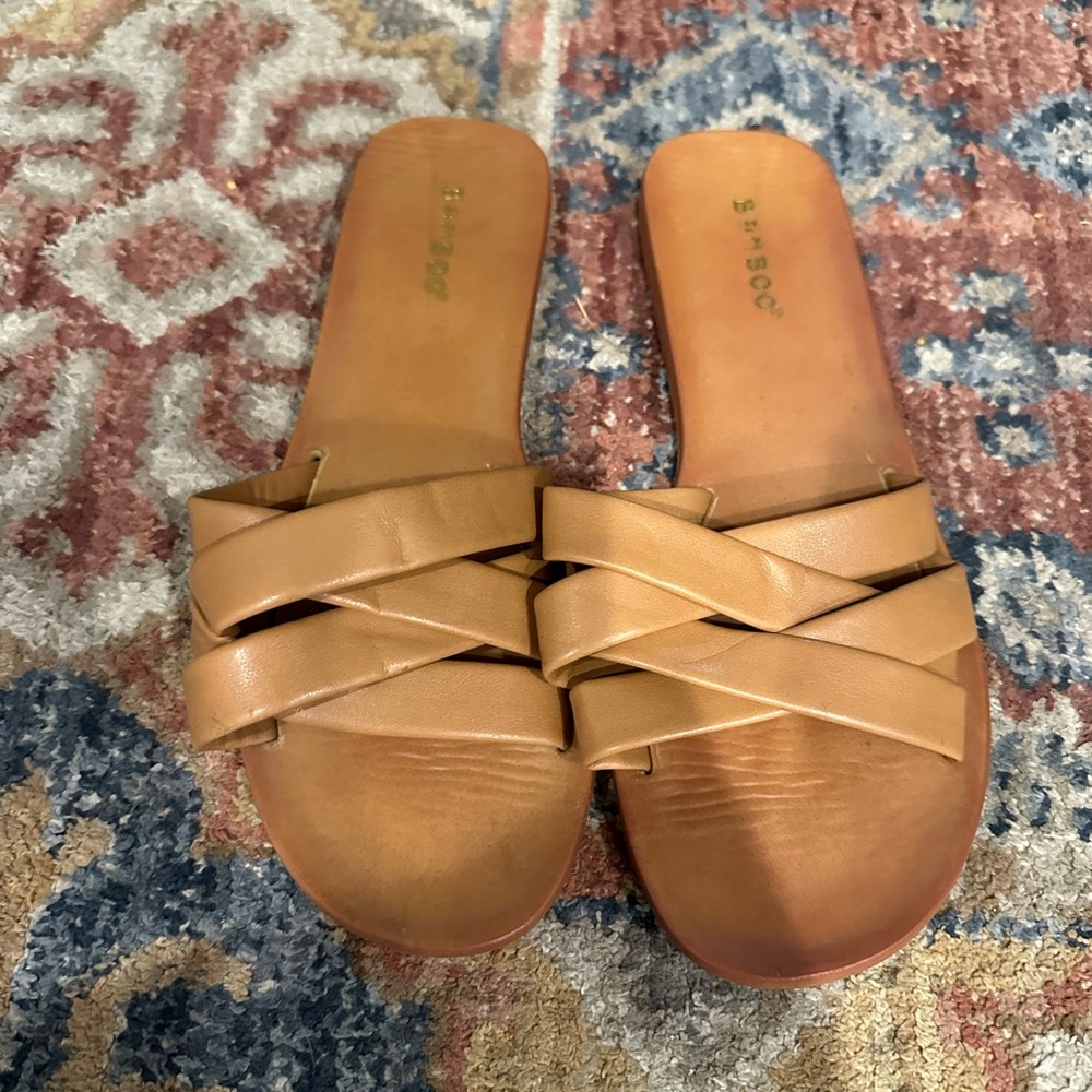 Leather slides